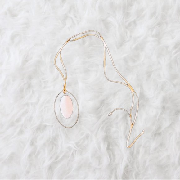 Long Pink Stone Pendant Necklace - Picture 2 of 6